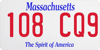 MA license plate 108CQ9