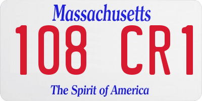 MA license plate 108CR1