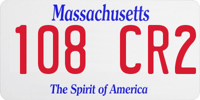 MA license plate 108CR2