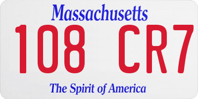 MA license plate 108CR7