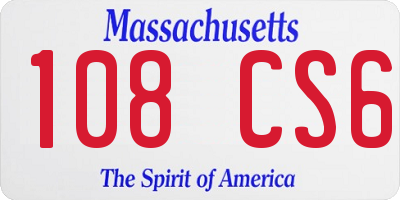 MA license plate 108CS6