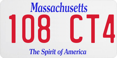 MA license plate 108CT4