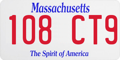 MA license plate 108CT9