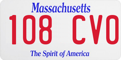 MA license plate 108CV0