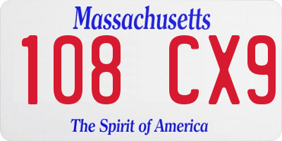 MA license plate 108CX9