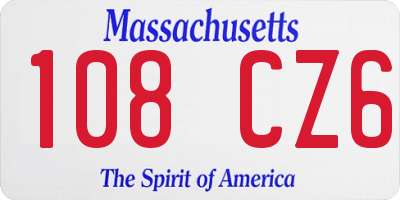 MA license plate 108CZ6