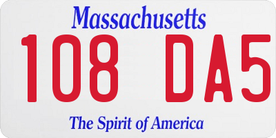 MA license plate 108DA5