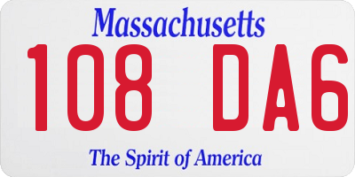 MA license plate 108DA6