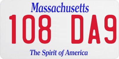 MA license plate 108DA9