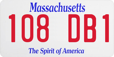 MA license plate 108DB1