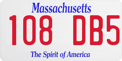 MA license plate 108DB5