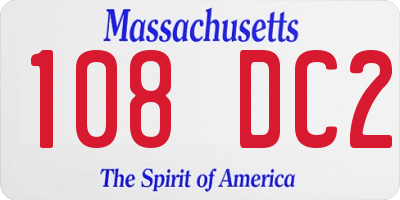 MA license plate 108DC2