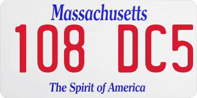 MA license plate 108DC5