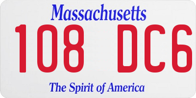 MA license plate 108DC6