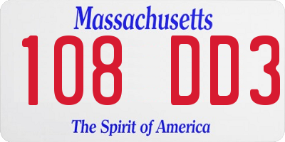 MA license plate 108DD3