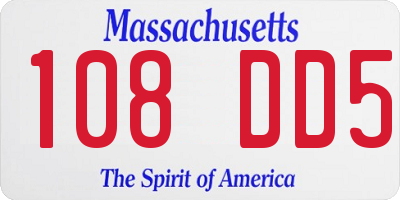 MA license plate 108DD5