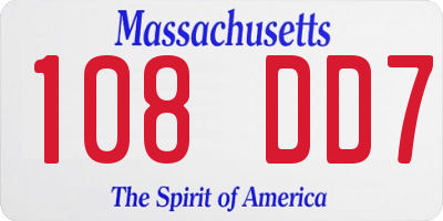 MA license plate 108DD7