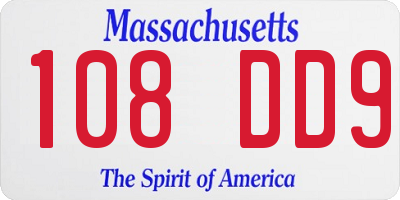 MA license plate 108DD9