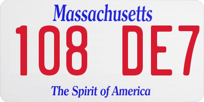 MA license plate 108DE7