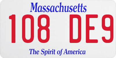 MA license plate 108DE9