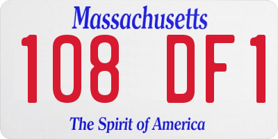 MA license plate 108DF1