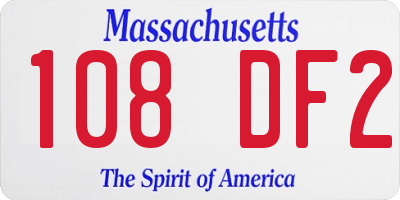 MA license plate 108DF2