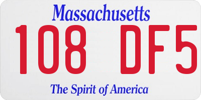 MA license plate 108DF5