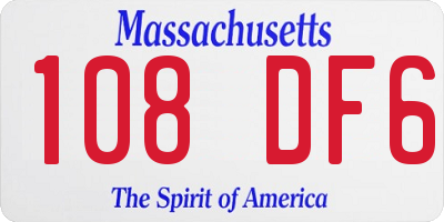 MA license plate 108DF6