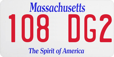 MA license plate 108DG2