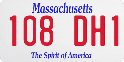 MA license plate 108DH1