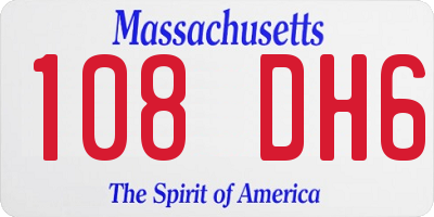 MA license plate 108DH6