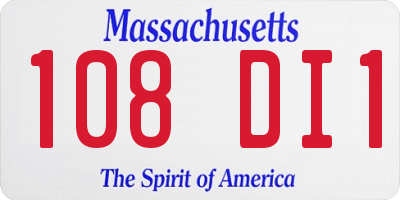 MA license plate 108DI1