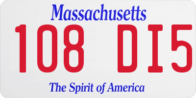 MA license plate 108DI5