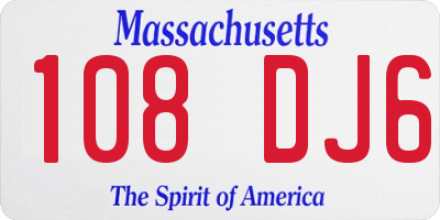 MA license plate 108DJ6