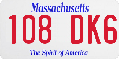 MA license plate 108DK6