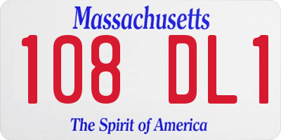MA license plate 108DL1