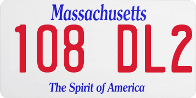 MA license plate 108DL2