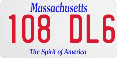 MA license plate 108DL6