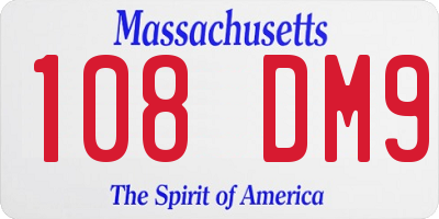 MA license plate 108DM9