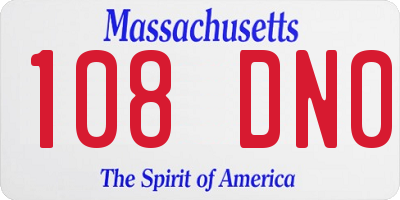 MA license plate 108DN0