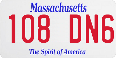 MA license plate 108DN6