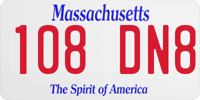 MA license plate 108DN8