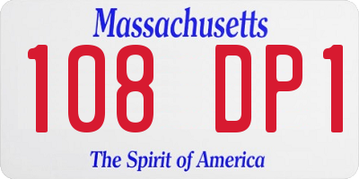 MA license plate 108DP1