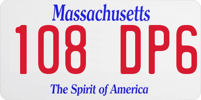 MA license plate 108DP6