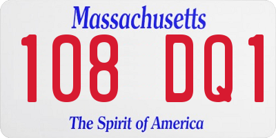 MA license plate 108DQ1