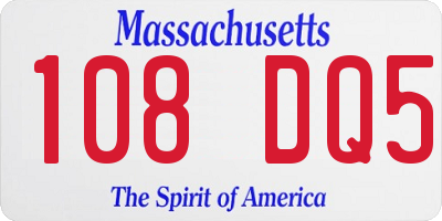 MA license plate 108DQ5