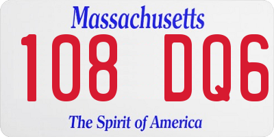 MA license plate 108DQ6