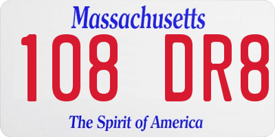 MA license plate 108DR8