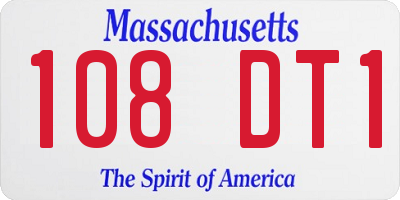 MA license plate 108DT1