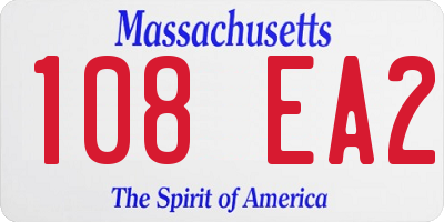 MA license plate 108EA2